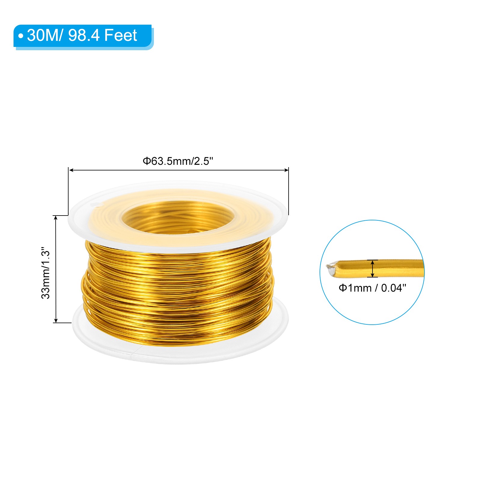 1mm Aluminum Wire for Sculpting, Jewelry Making, Metal Wrap, Yellow