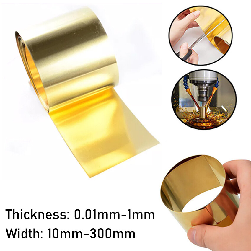 0.01mm-1mm Thickness Thin Brass Sheet Roll Metal Foil Pure Flexible Brass Strip