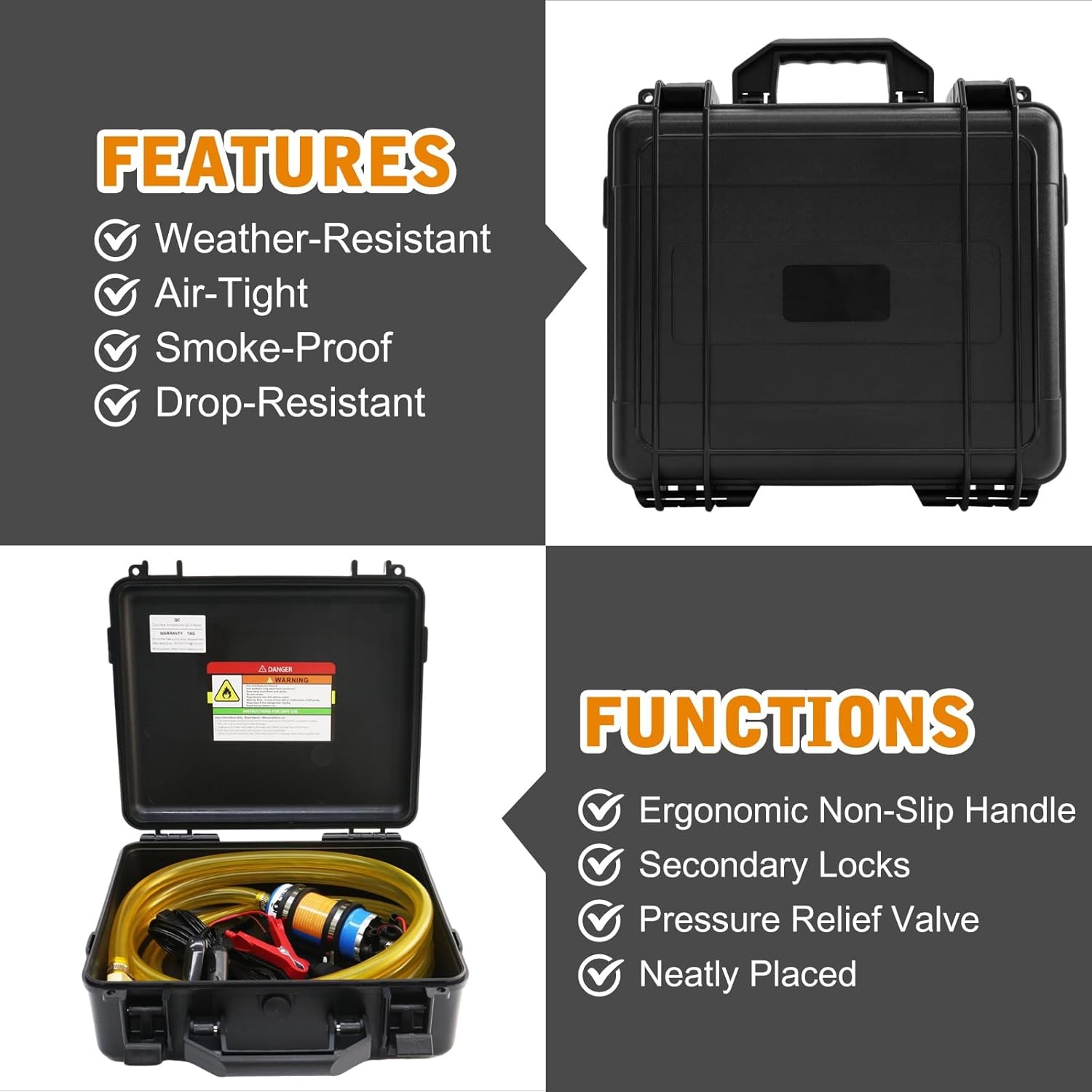 12V External Inline Fuel Transfer Pump Set, Electric Fuel Pump 100GPH High Flow,