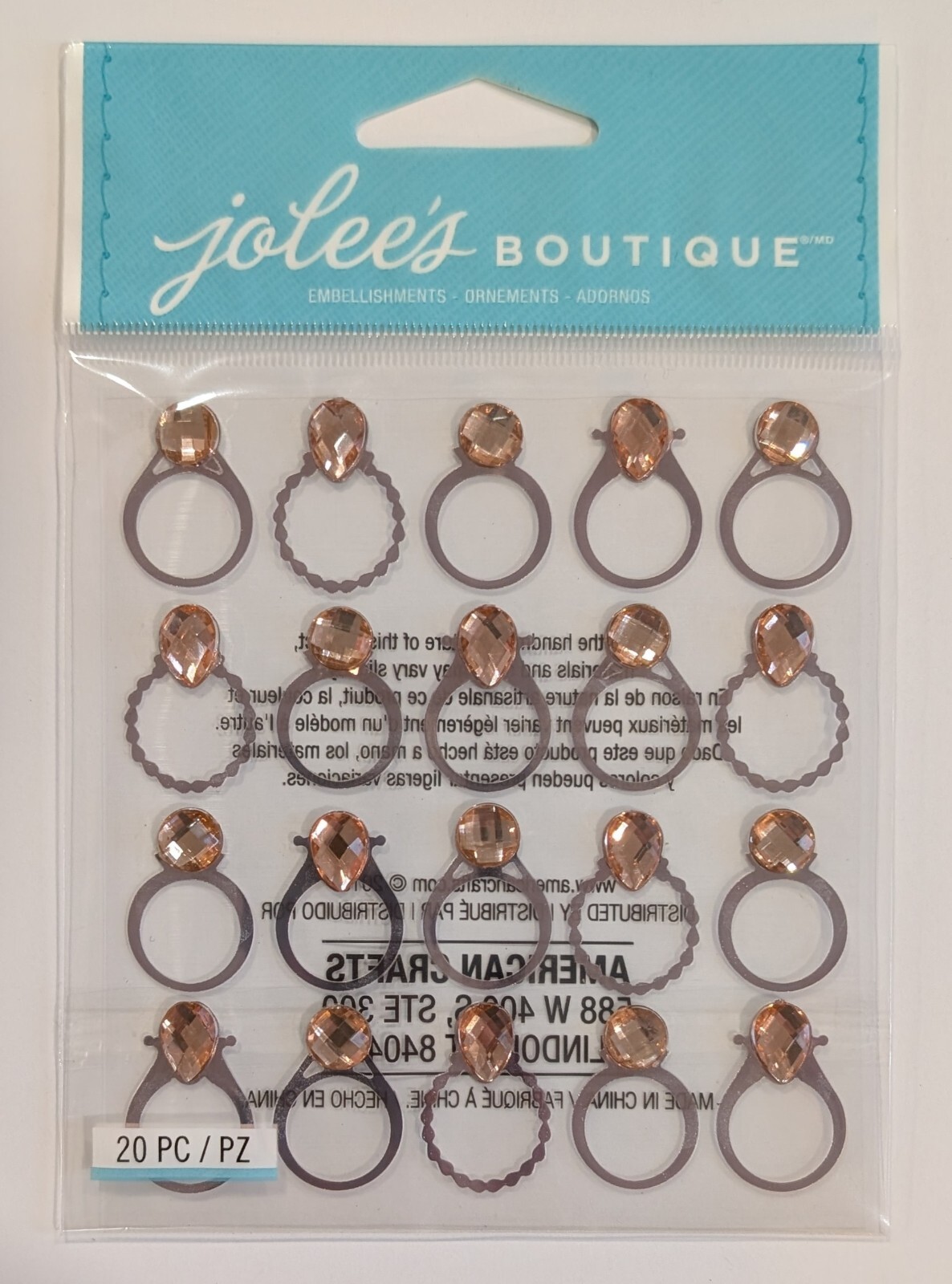 Jolee’s Rose Gold Wedding Engagement Rings Repeats Scrapbooking Stickers