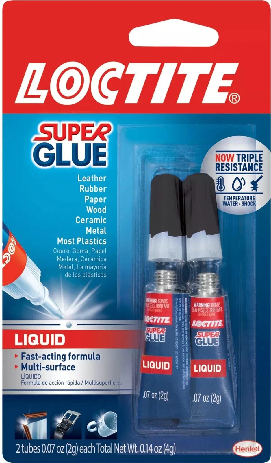 Loctite Super Glue Liquid, Clear, 0.07 fl oz Tube, 2 Pack – Superglue