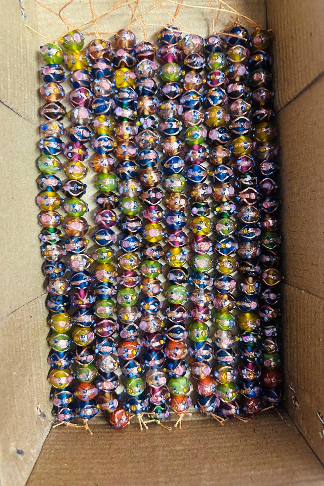 10 Strands Wedding Cake Beads 8mm, Multi Color Clear, Duty Paid Door Delivery.