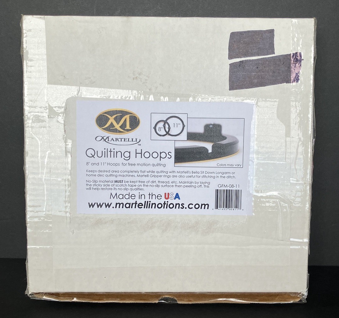 Martelli Free Motion Quilting Gripper Hoops 8” & 11” Gripper Rings Made in USA
