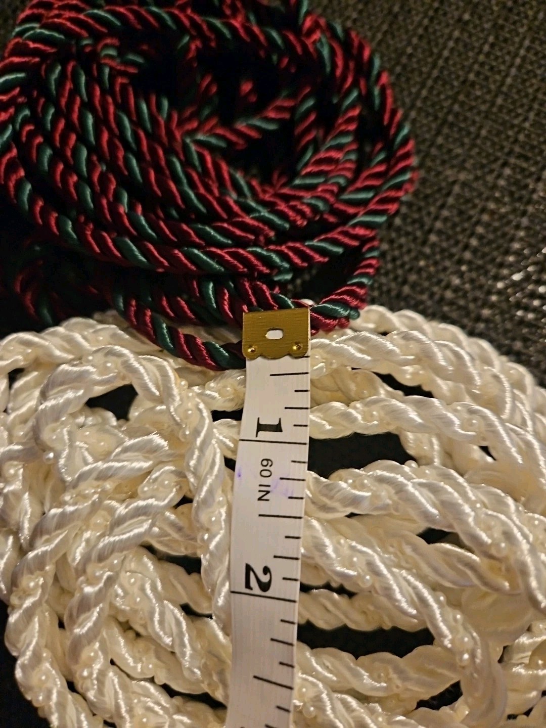 17 + Yards Braided Sateen Pearl Cord Fabric Trim Cream Braid Cord Fringe Trim &