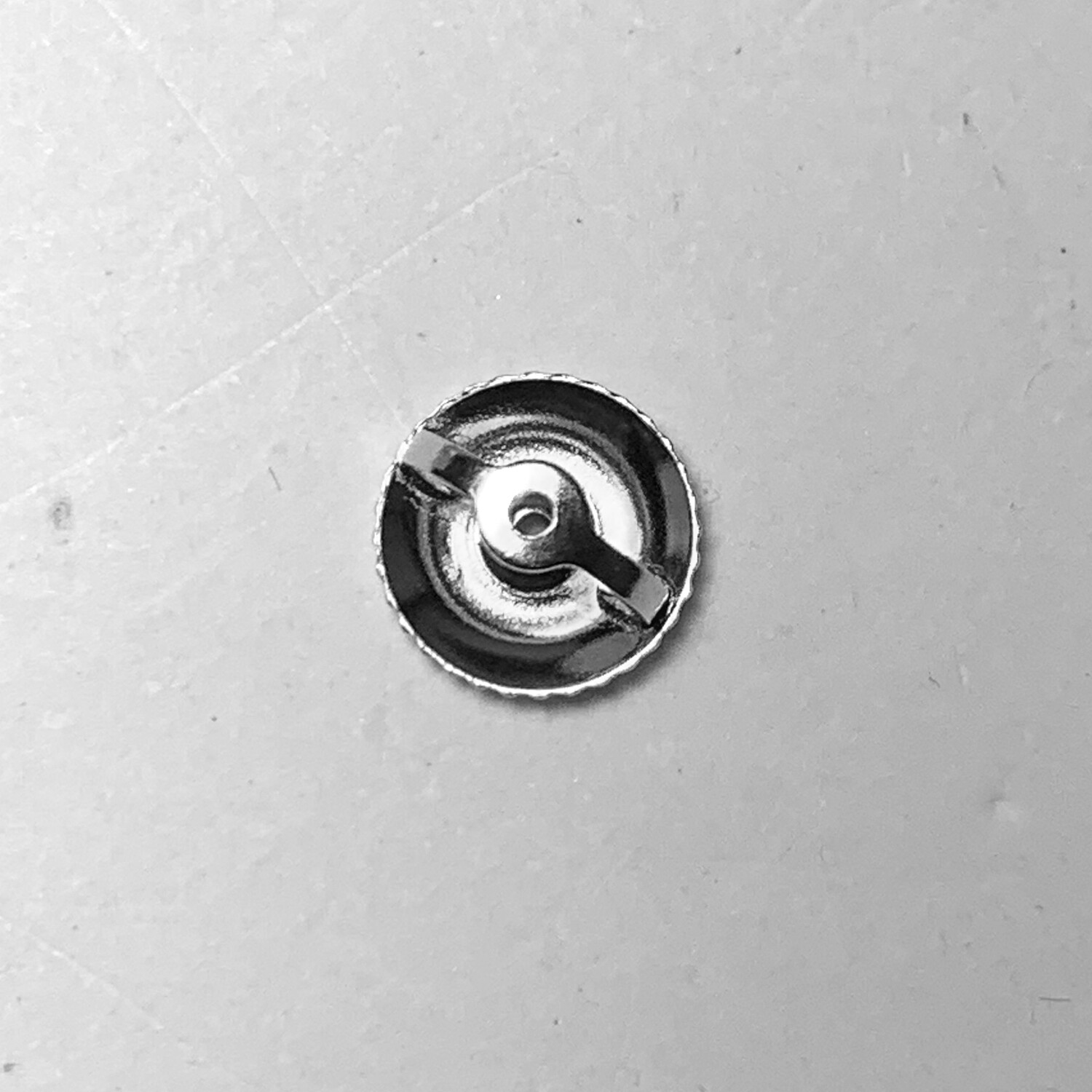Solid 14k White Gold Earring back for Screw Back Posts (approx 0.86mm thickness)
