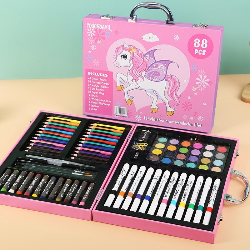 88pc Art Drawing Set Kit For Kids Childrens Teens Adults Supplies Paint Pencil