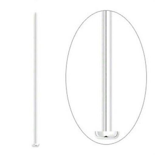 Head Pin, 100 Silver Plated Brass 4 Inches Long 21 Gauge Standard Head Pins
