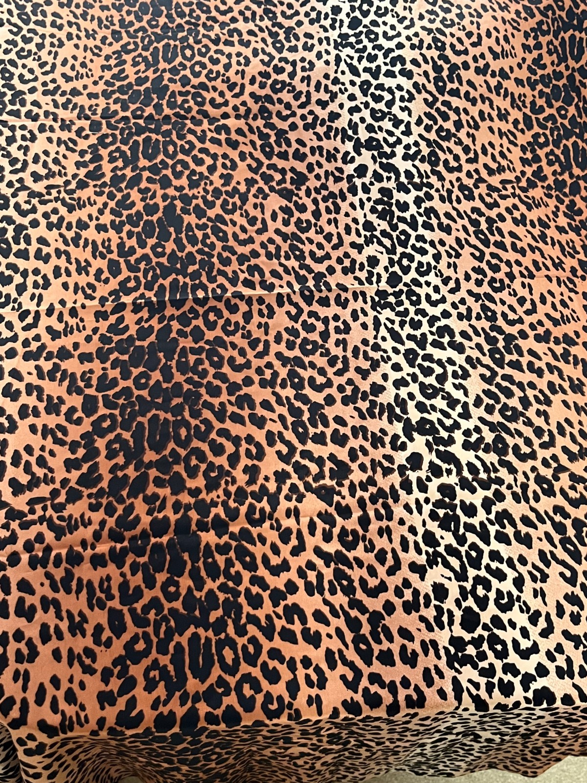 Leopard Animal Print Knit Fabric Stretch Black Tan & Brown Shades 2 Yards