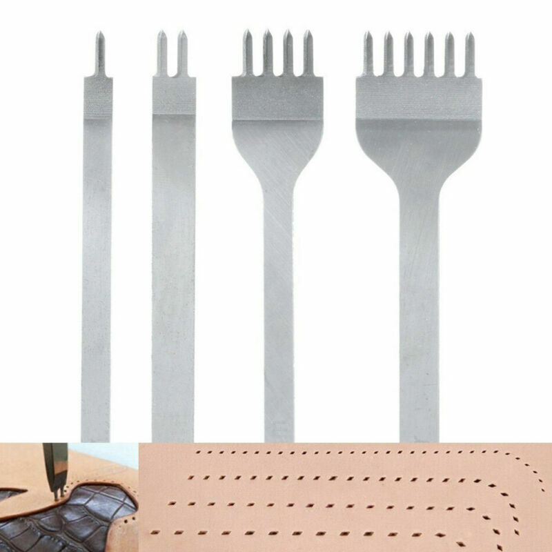Leather Craft Punch Tools Kit Stitching Carving Working Sewing Saddle Groover US