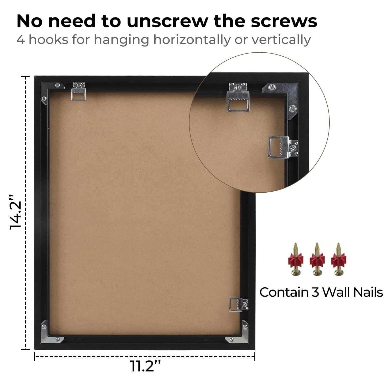 11×14 Poster Frames, 1Pcs, Plexiglass,Black Aluminum Snap Frame
