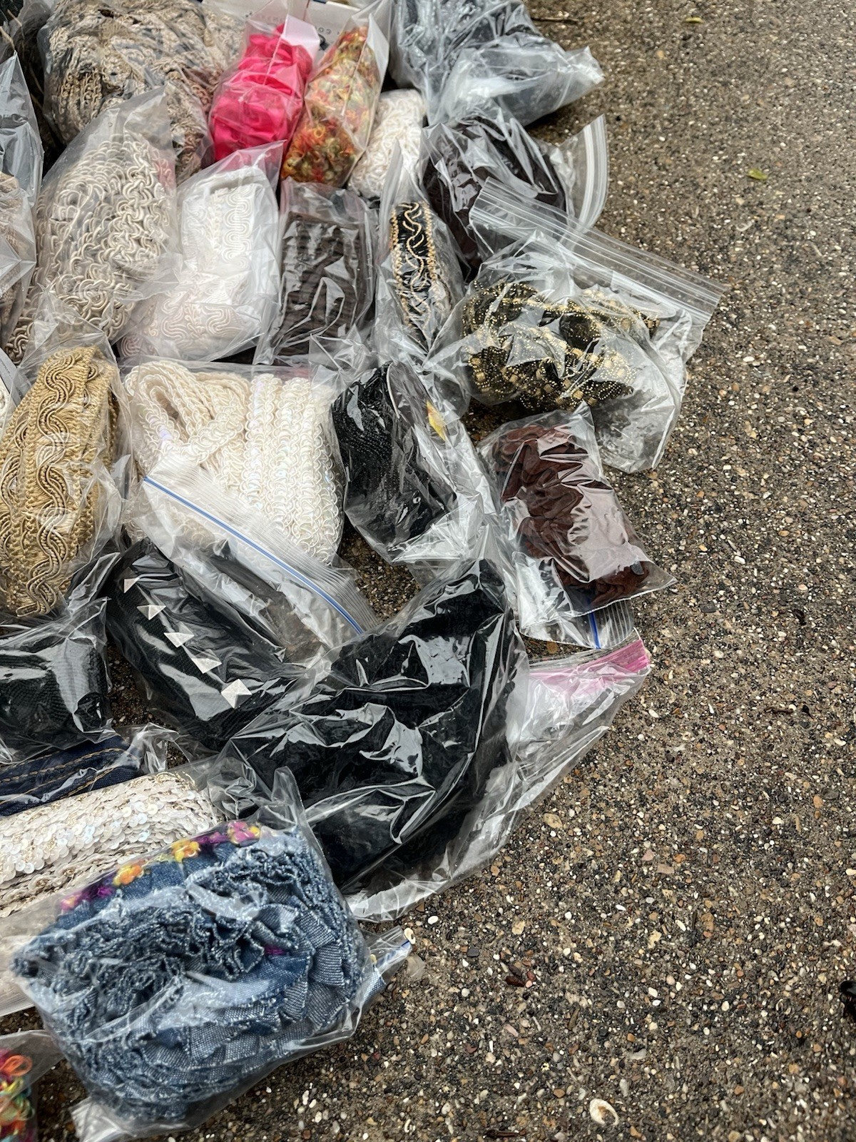 Lot of 30+ Vintage & Contemporary Used Various Fabric Upholstery Trim & Cording