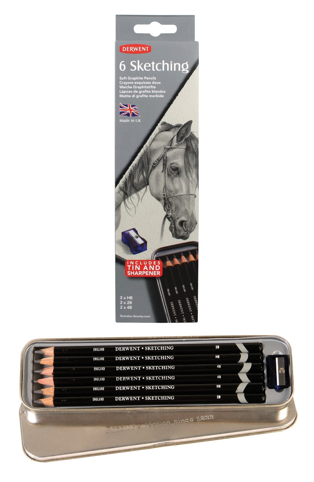 Sketching Pencils, 4mm Core, Metal Tin, 6 Count 0700836