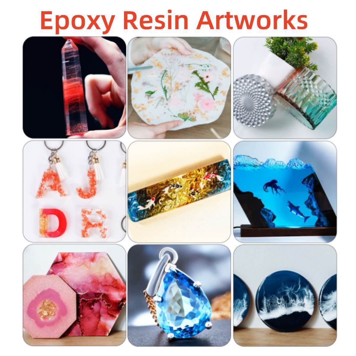 Crystal Clear Epoxy Resin Kit -16oz/32oz/64oz/2 Gallons – Fast Cure 1:1 US Stock
