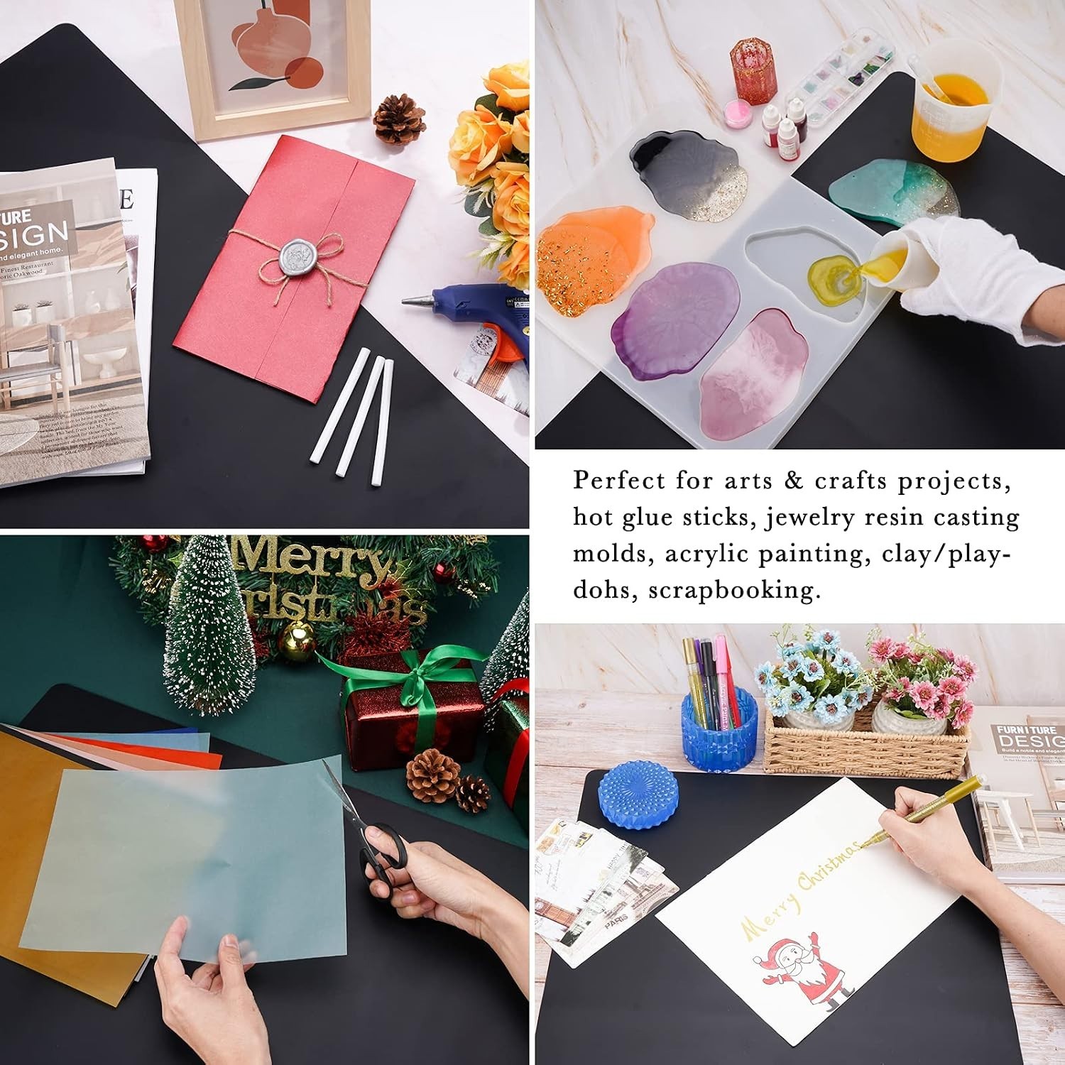 Silicone Mat for Crafts, 27.5 x 19.6 x 0.06 inches Silicone Pad Sheet Jewelry…