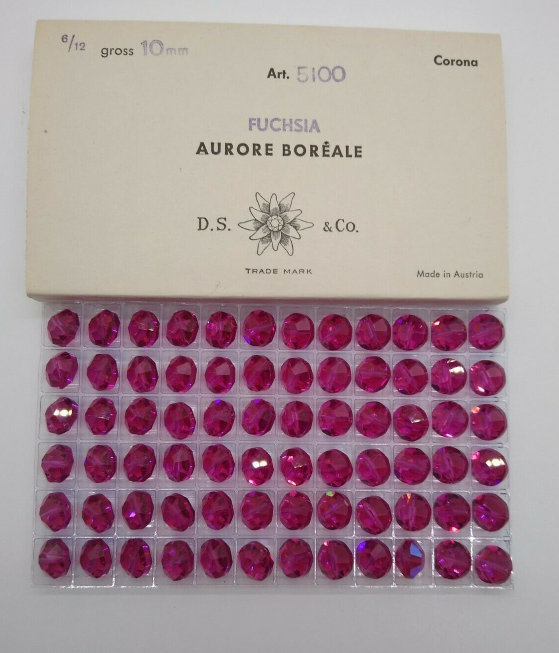 Factory Pack Swarovski Crystal Fuchsia AB 10mm Lentil 5100 Beads; 72pc Bulk