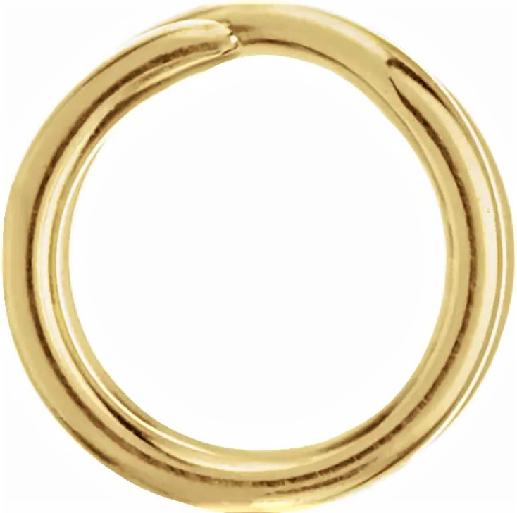 10mm OD 12gauge 14k Solid Yellow Gold Round Split Jump Ring Clasp Charm Keychain