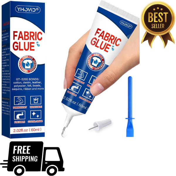 Fabric Glue for Clothing Permanent Washable, Liquid Stitch Fabric Adhesive, Anti
