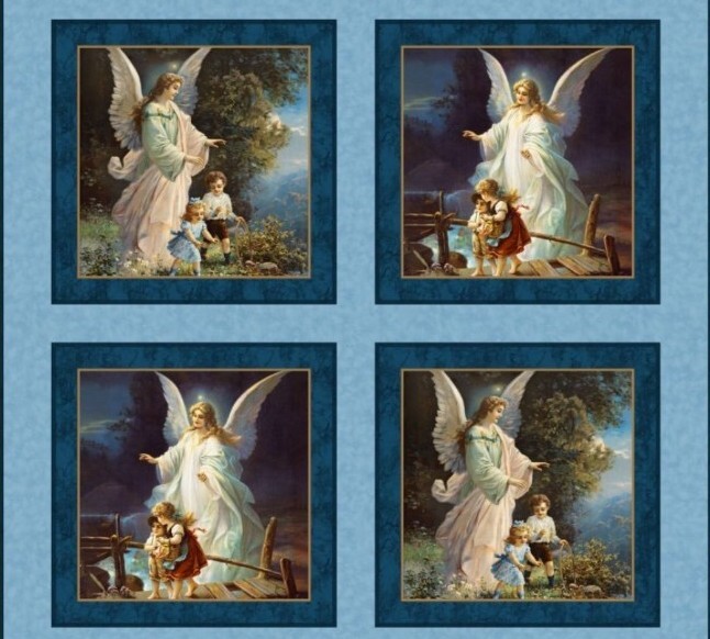 MDG – Religious – Guardian Angel Quilting and Crafting Fabric Pillow Panel