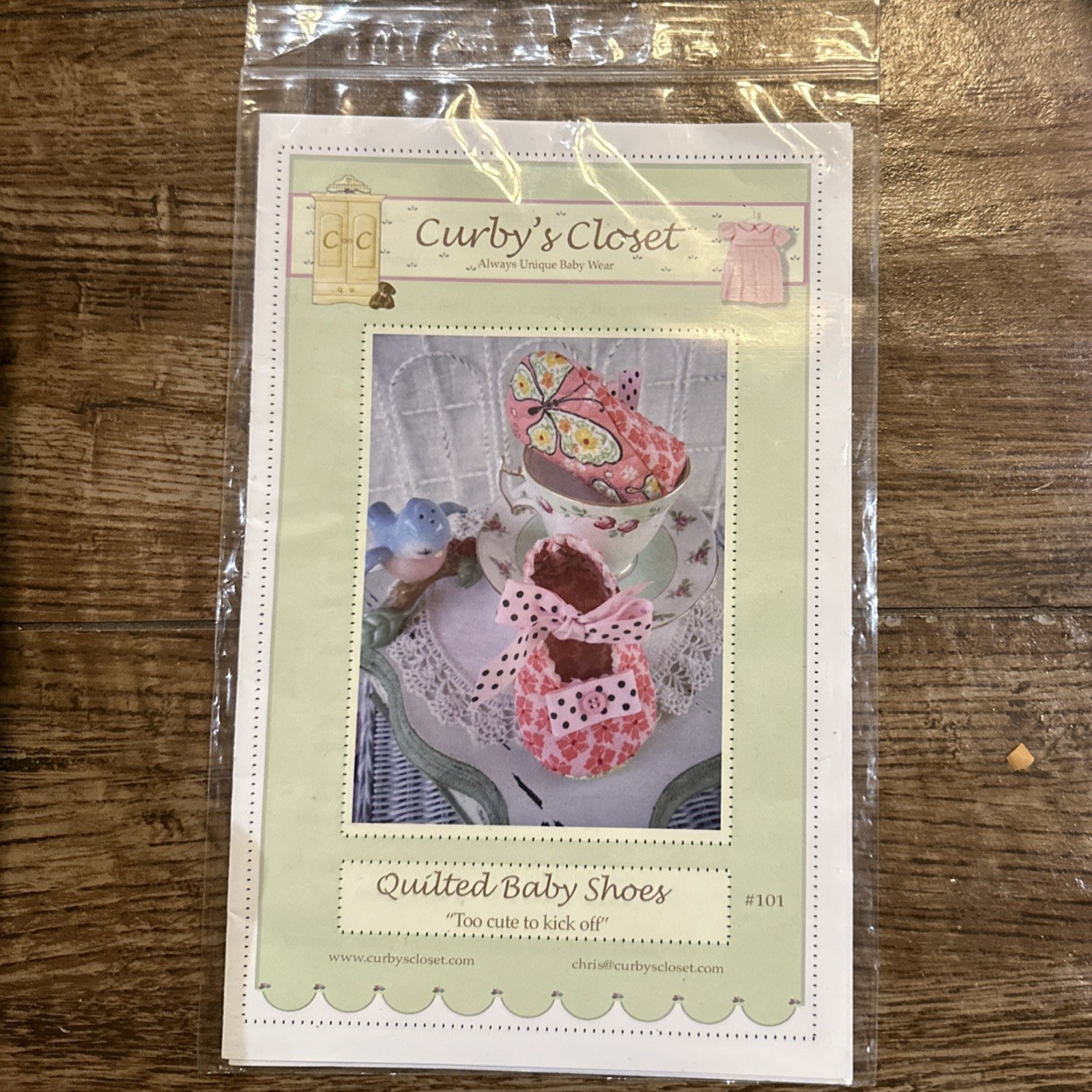 Curby’s Closet Quilted Baby Shoes Pattern #101 Chris Anderson 3-9 Months