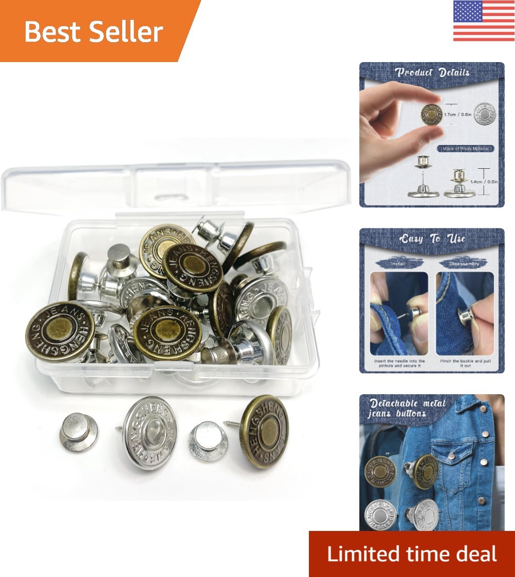 Copper Tack Buttons Replacement Kit – 17mm, Rust-Resistant with Storage Case