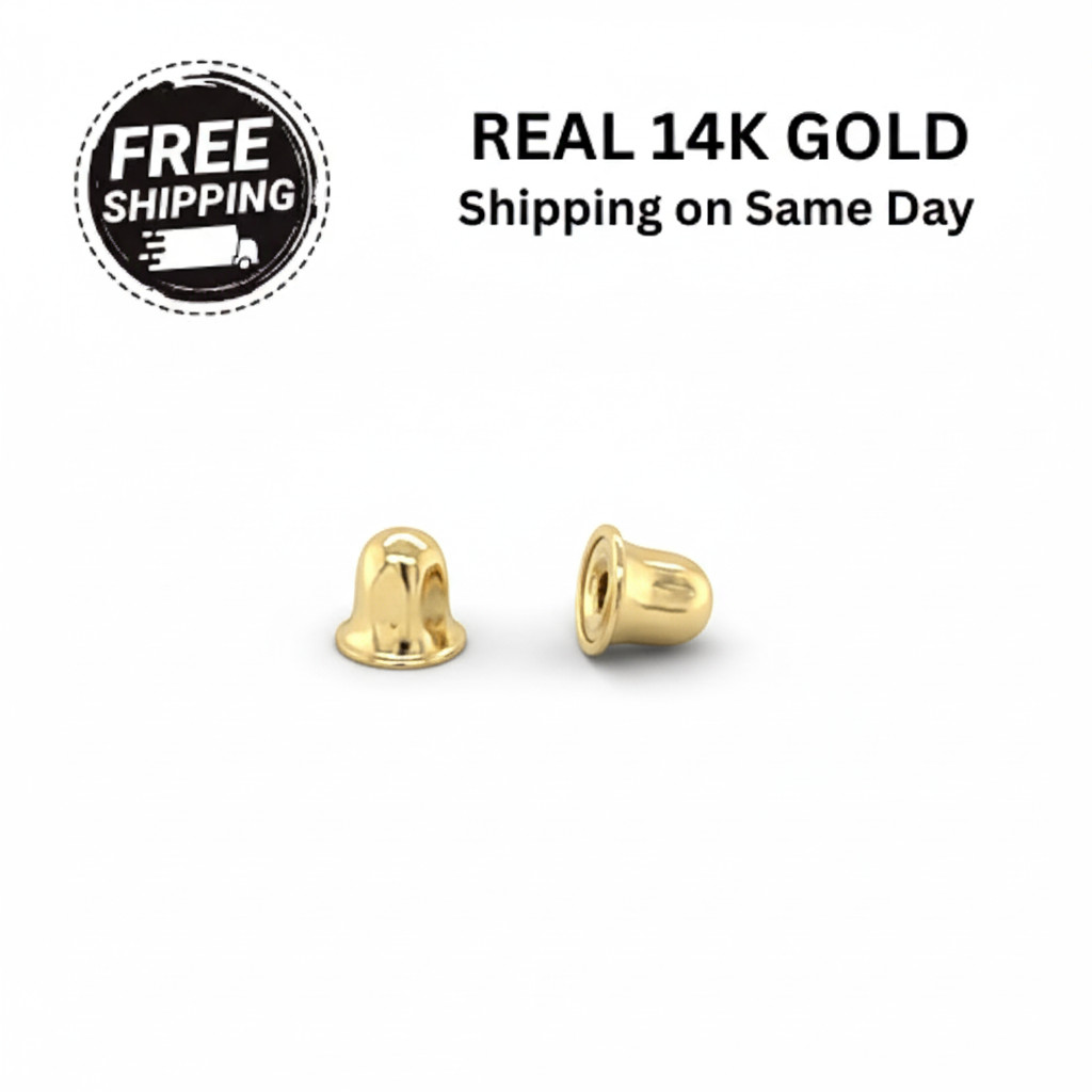14K Gold Screw Back Earring Replacement Backing Yellow/White/Rose Solid 14K