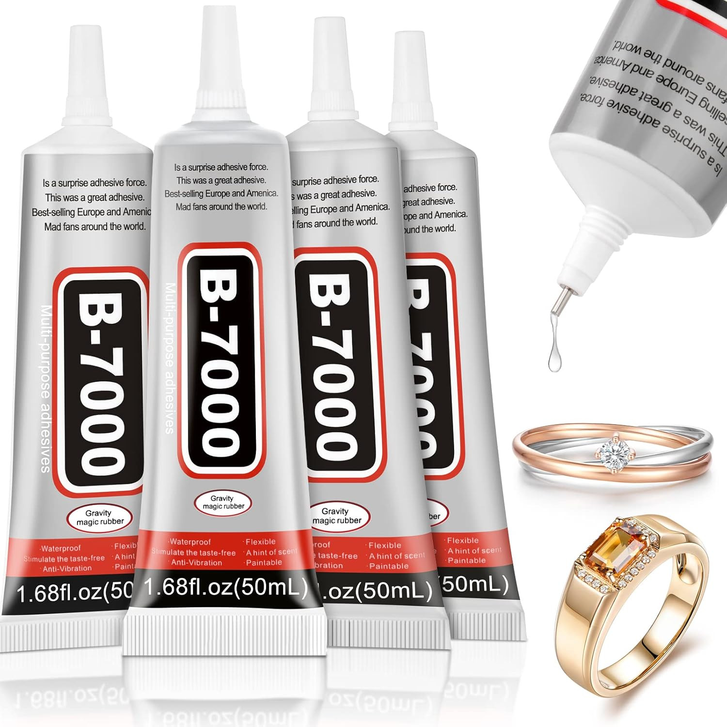 4 PCS 50ML B7000 Crafts Glue Super Adhesive, Multipurpose Clear Glue for DIY …