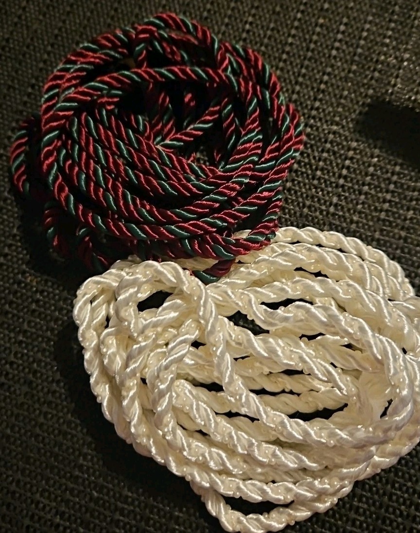 17 + Yards Braided Sateen Pearl Cord Fabric Trim Cream Braid Cord Fringe Trim &