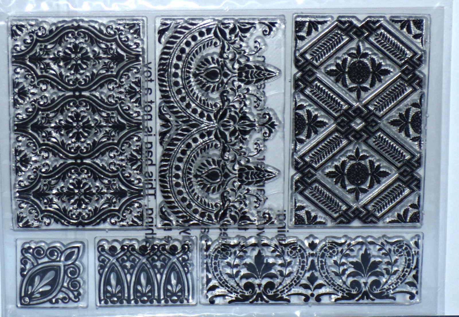 Anna Griffin Stamp Set Bold Fancy Design Patterns All New HTF Free Shipping