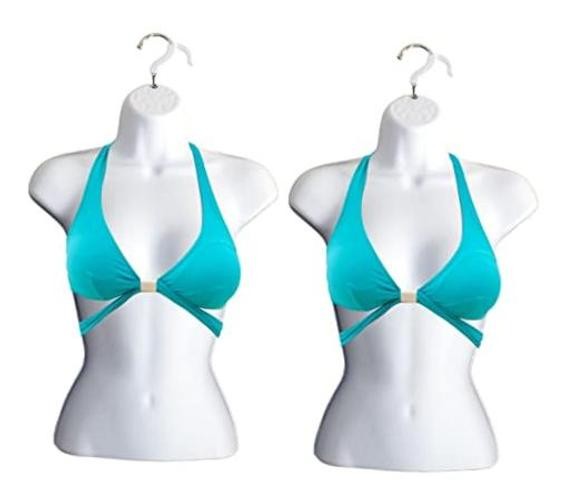 Female Mannequin Torso Hollow Back Body Stackable Dress Form Set of 2 White