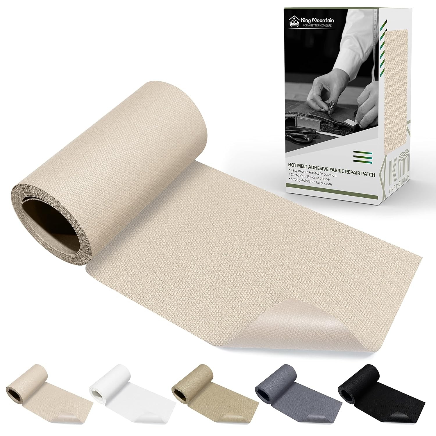 Canvas Iron on Patch,3″×60″,Waterproof 100% Cotton Fabric Repair Patch,Used for