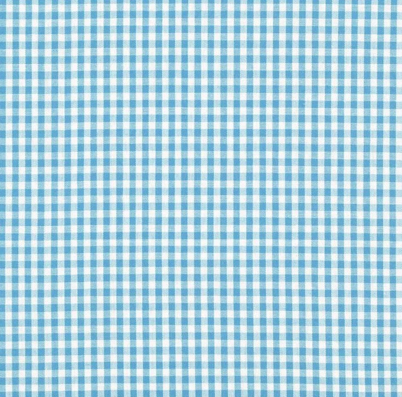 Turquoise Gingham Checkered 1/8” inch Fabric poly cotton 60” wide no stretch