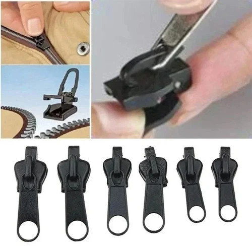 Fix Zipper Zip Slider Repair Instant Kit Removable Rescue Replacement Pack of 6P