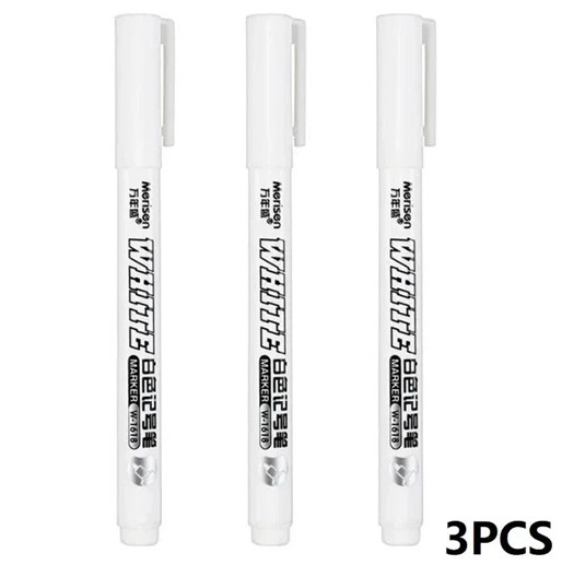 3Pc Waterproof Metal Marker Permanent White Paint Pen Washing Art Painting Graff