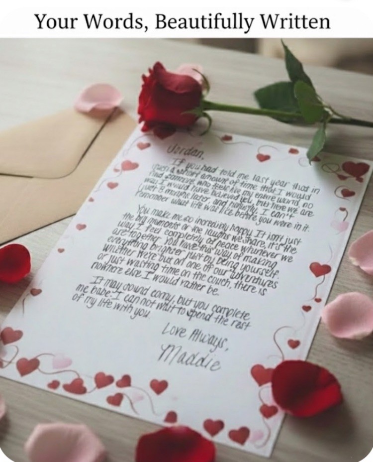 Valentine’s Day Gift – Custom Handwritten Love Letter
