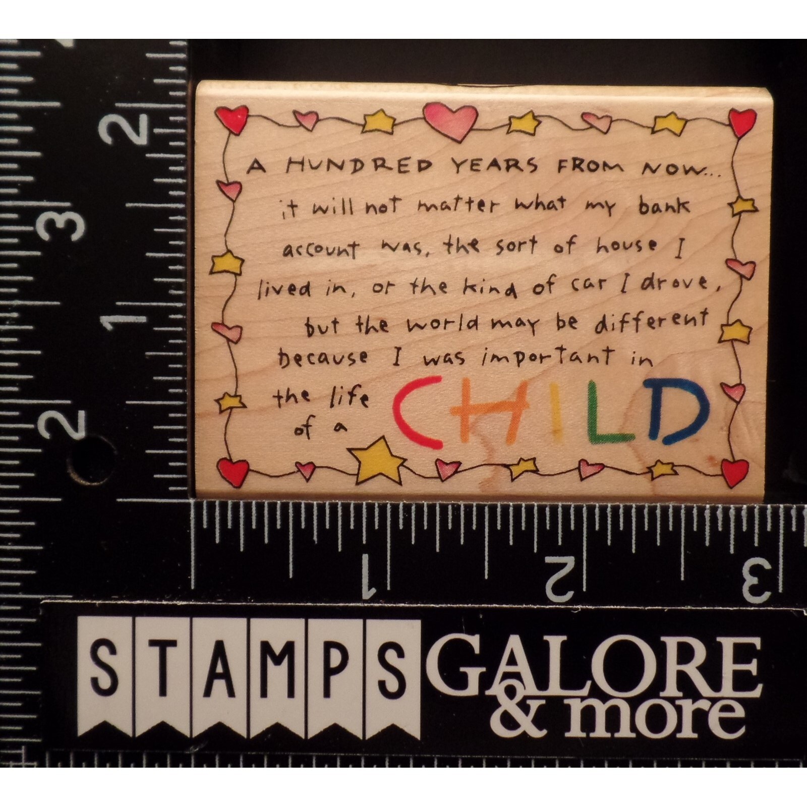 INKADINKADO RUBBER STAMPS 6715N A HUNDRED YEARS FROM NOW LIFE OF A CHILD #T33B