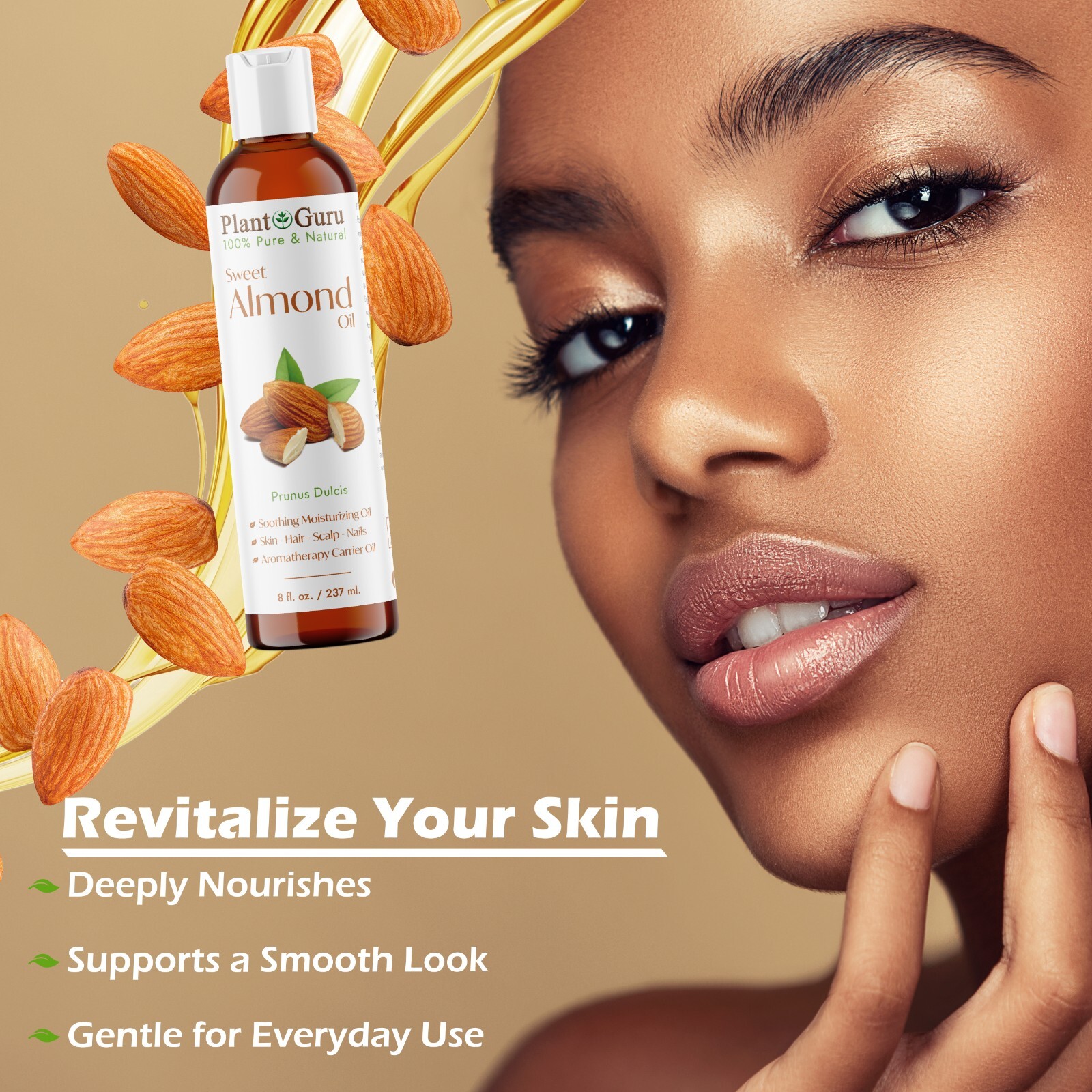 Sweet Almond Oil 4 oz 100% Pure Natural Carrier For Skin, Face, Hair and Massage