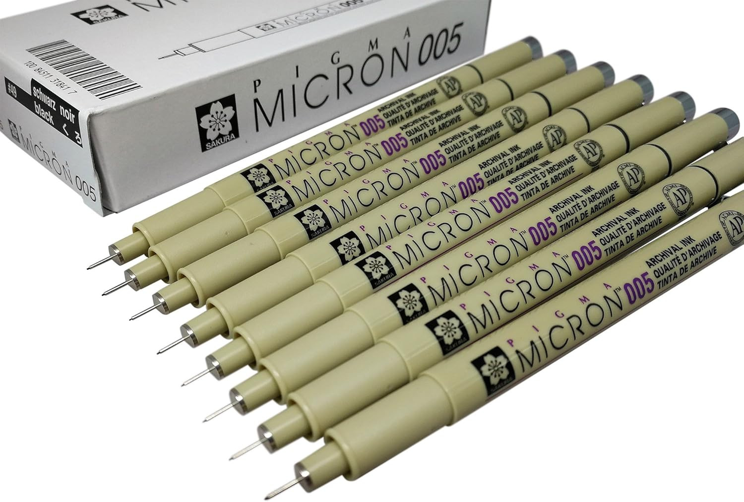 Pigma Micron Pen 005 Black Ink Marker Felt Tip Pen, Archival Pigment Ink, Fine P