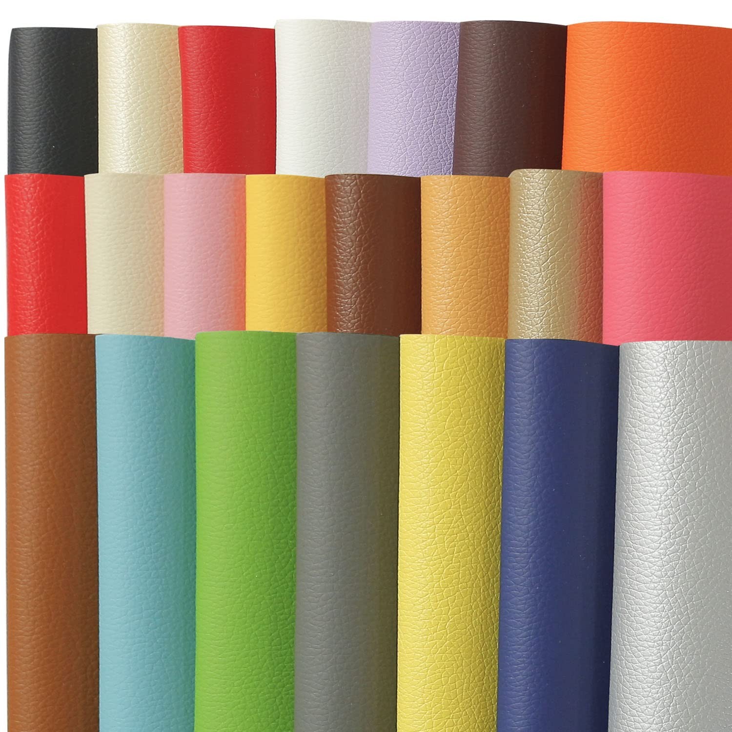 22Pcs Faux Leather Sheets,8″x13.4″(20x34cm) Colored Faux PU Leather Sheets Up…
