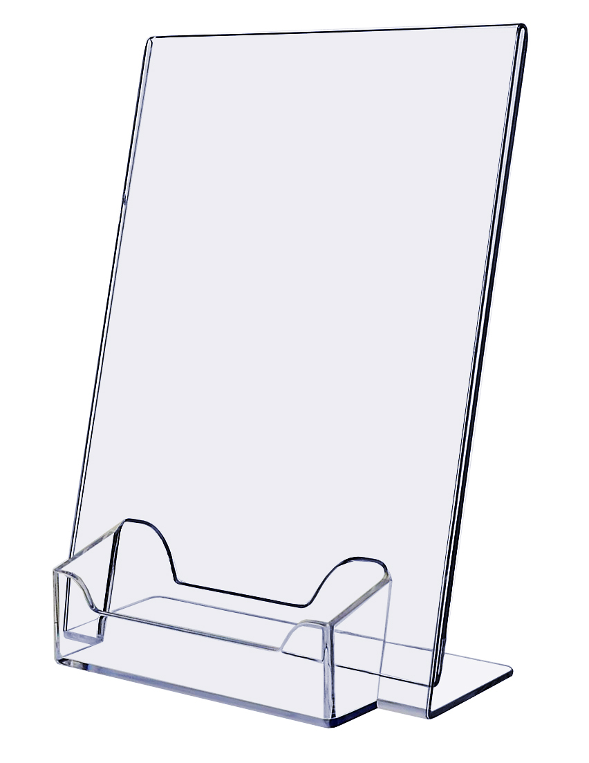 Lot of 6 Ad 5″ x 7″ One Piece Mold Slant Back Ad Frame with Business Card Holder