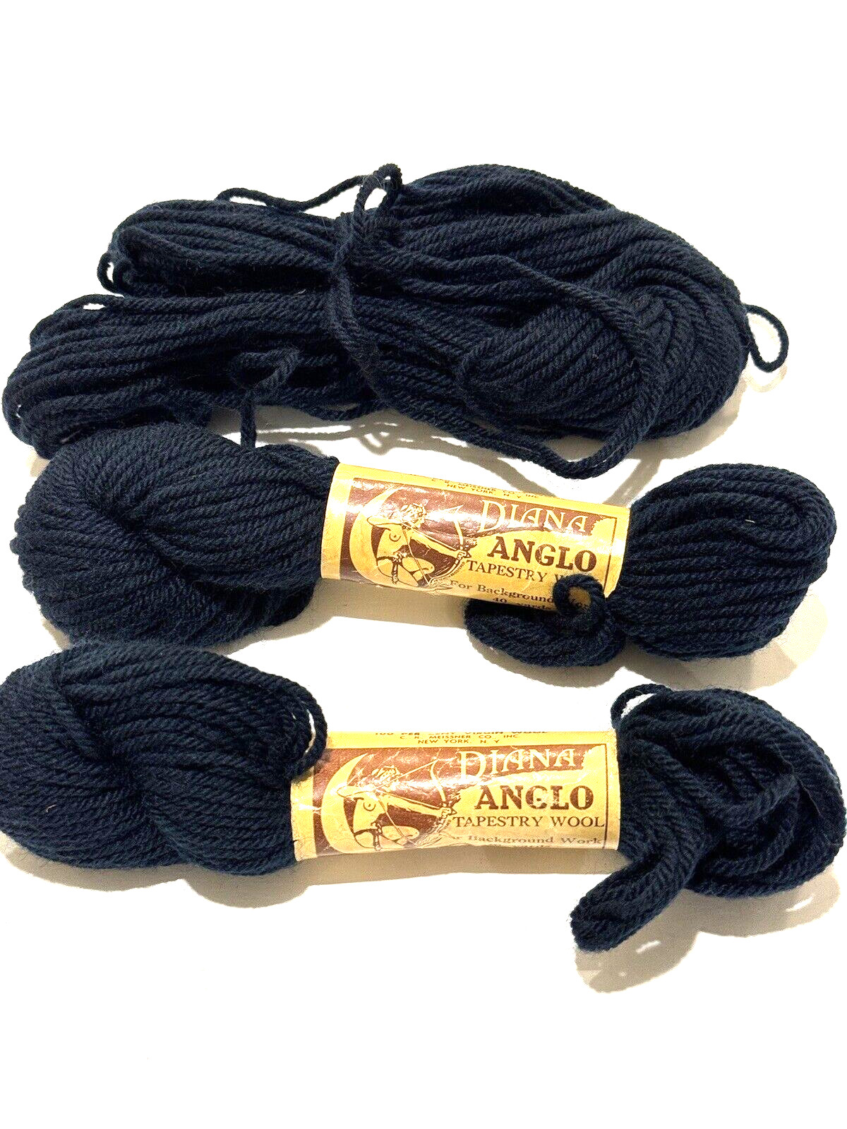 Vintage Diana Anglo Tapestry Wool Yarn 455 DL 76 USA Needlework Lot of 3 READ