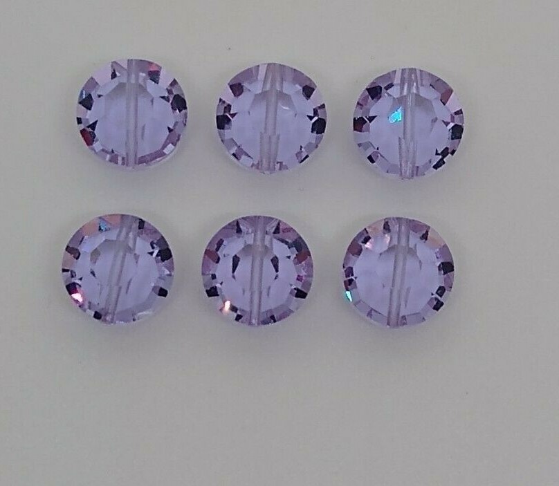 6pc Swarovski Crystal Alexandrite 10mm Lentil 5100 Beads; Color Changing Rare