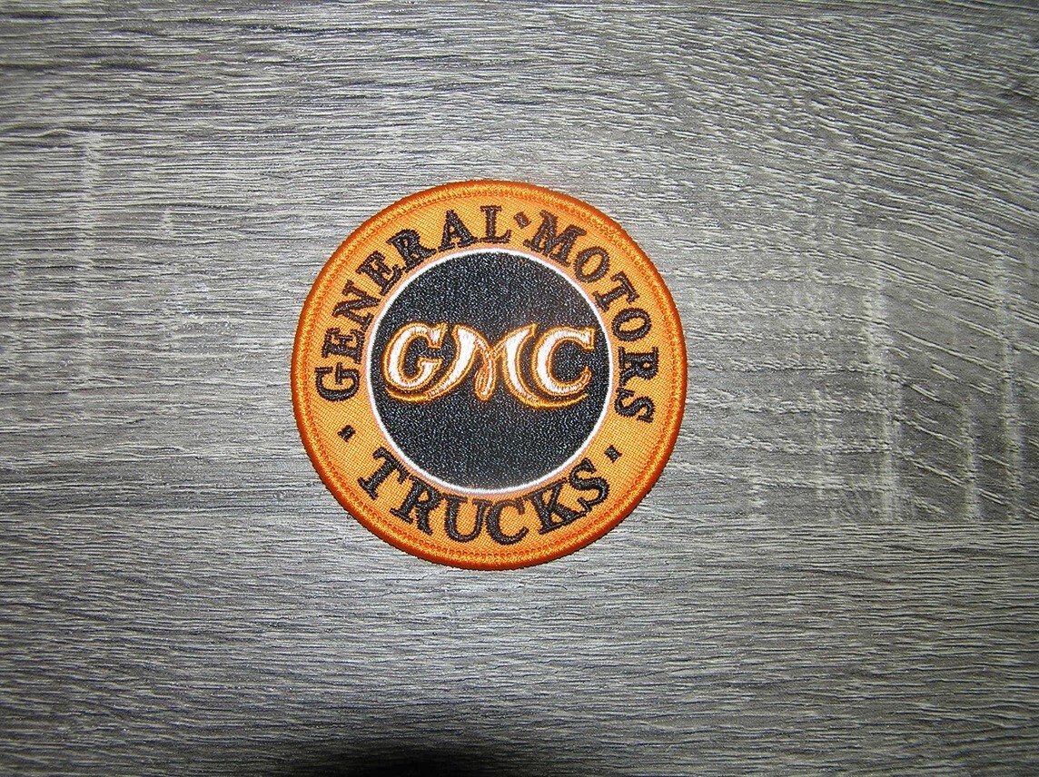 General Motors Trucks GMC Orange Black Embroidered Iron On Patch 2.75″ x 2.75″