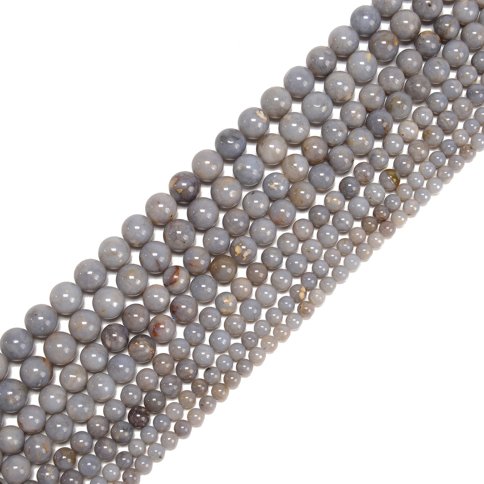 Natural Multi Color Blue Opal Smooth Round Beads 6mm 8mm 10mm 12mm 15.5″ Strand