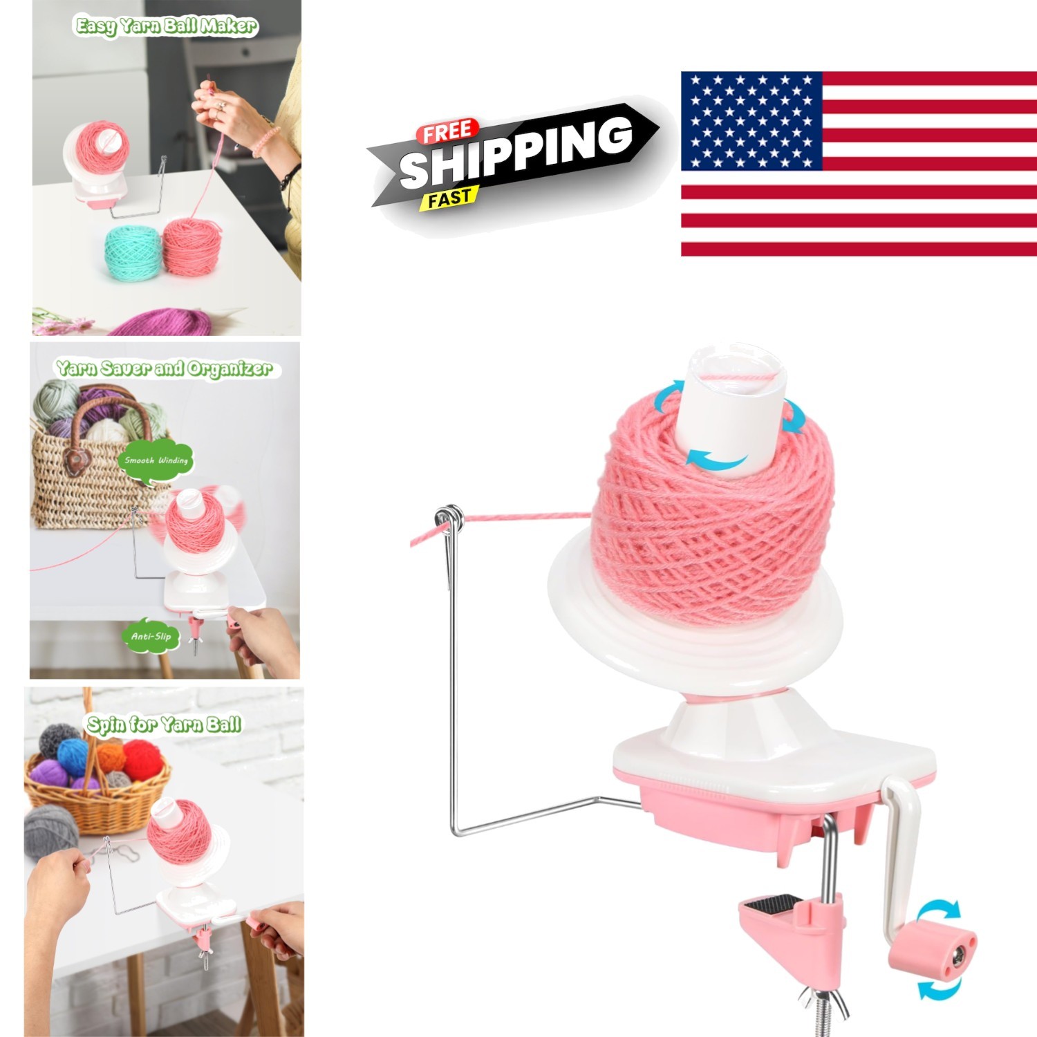 Yarn Winder with Non Slip Base and Durable Construction for Long Lasting Use
