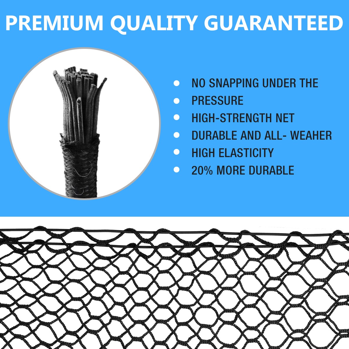 41*23inch Trunk CARGO NET Car Nylon Elastic Mesh Organizer Truck SUV 4 Hook Rear