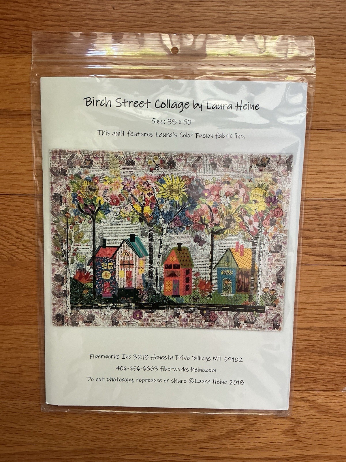 Fiberworks Birch Street Collage Laura Heine Fused Art Quilt Pattern, Finishes…