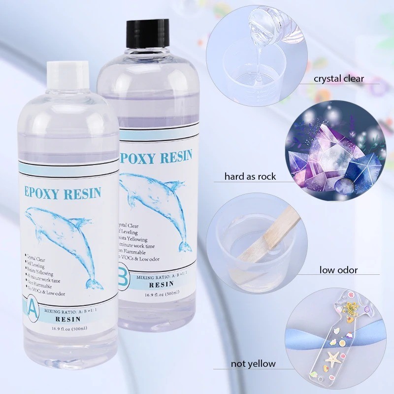 1:1 Clear Epoxy Resin Kit Crystal Casting Art Resin DIY Jewelry Craft Set