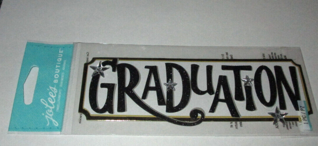 Jolee’s Boutique Graduation Tag 1 PC 6.5″ Dimensional Sticker Glitter Look
