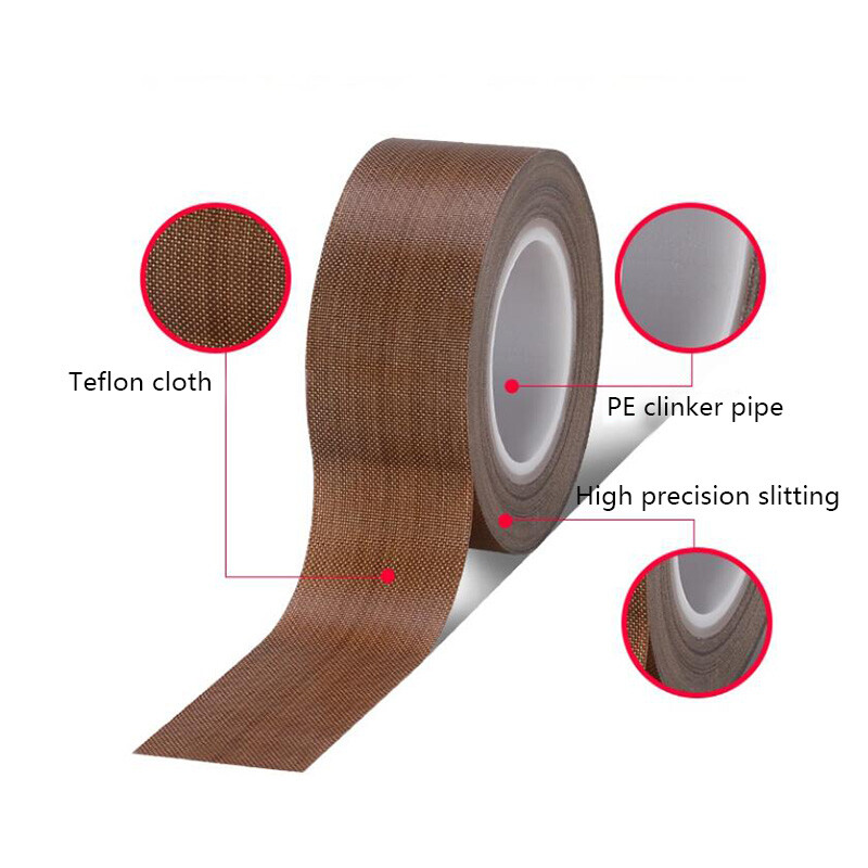 10m PTFE Tape High Temperature Resistant Self-Adhesive PTFE Tape Vacuum Sealer
