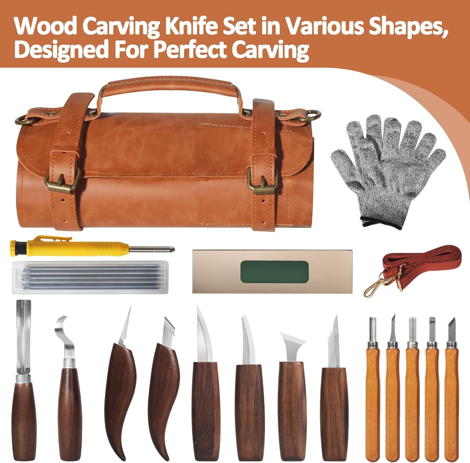 Professional Wood Carving Kit for Beginners and Adults – Whittling Tools Set